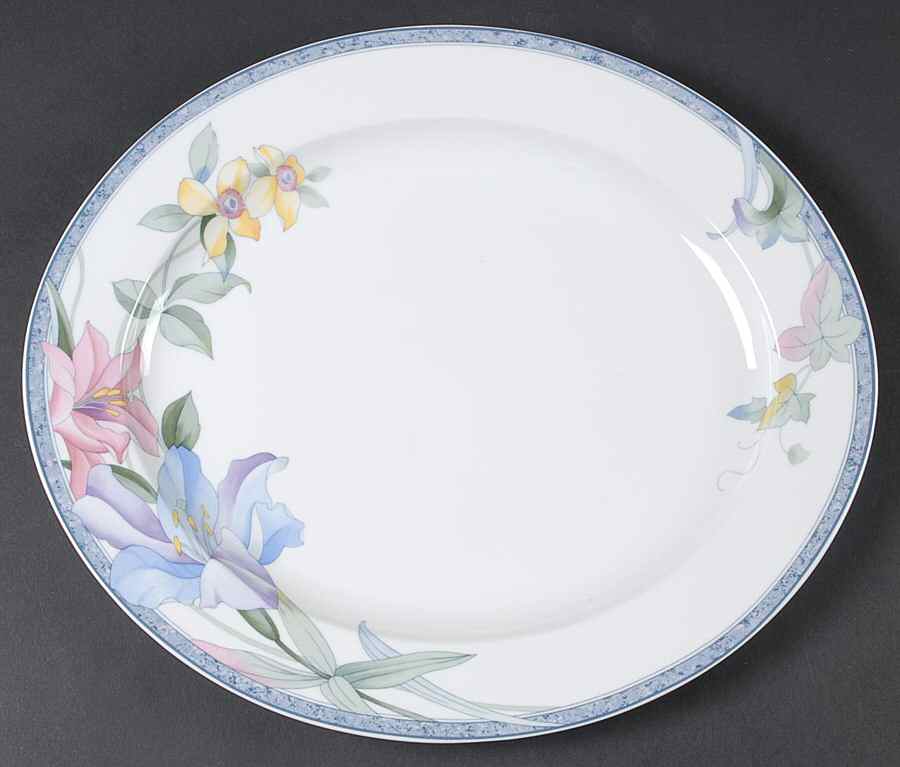 Classic Garden 13" Oval Serving Platter by Studio Nova-1