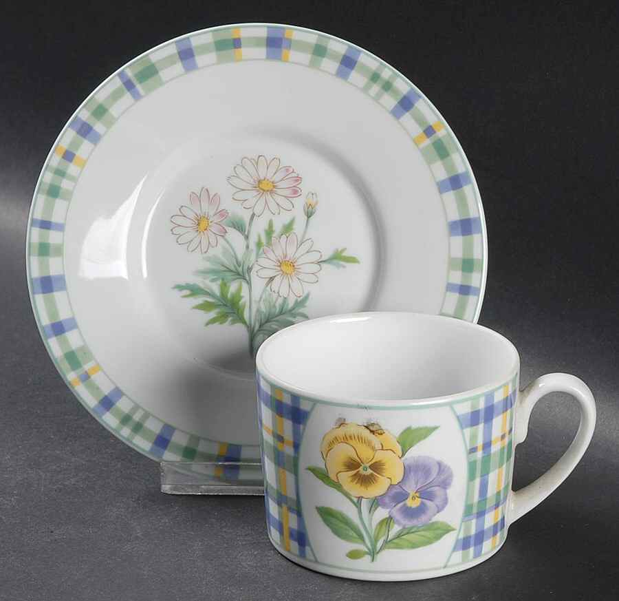 Country Blossom Flat Cup & Saucer Set by Studio Nova-1