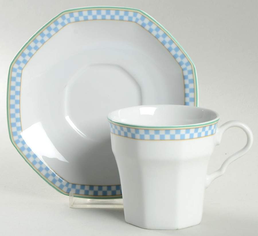 Country Cafe Blue Flat Cup & Saucer Set by Studio Nova-1
