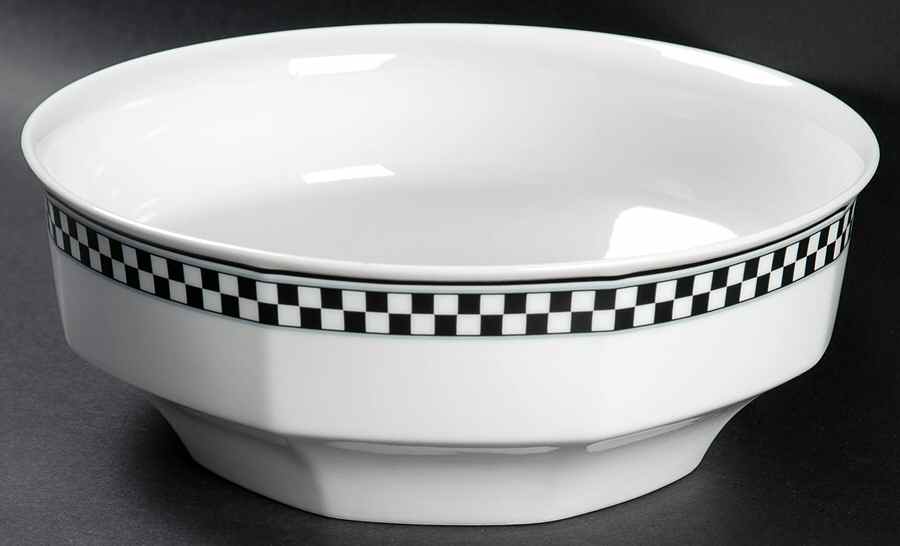 Country Cafe Black 8" Round Vegetable Bowl by Studio Nova-1
