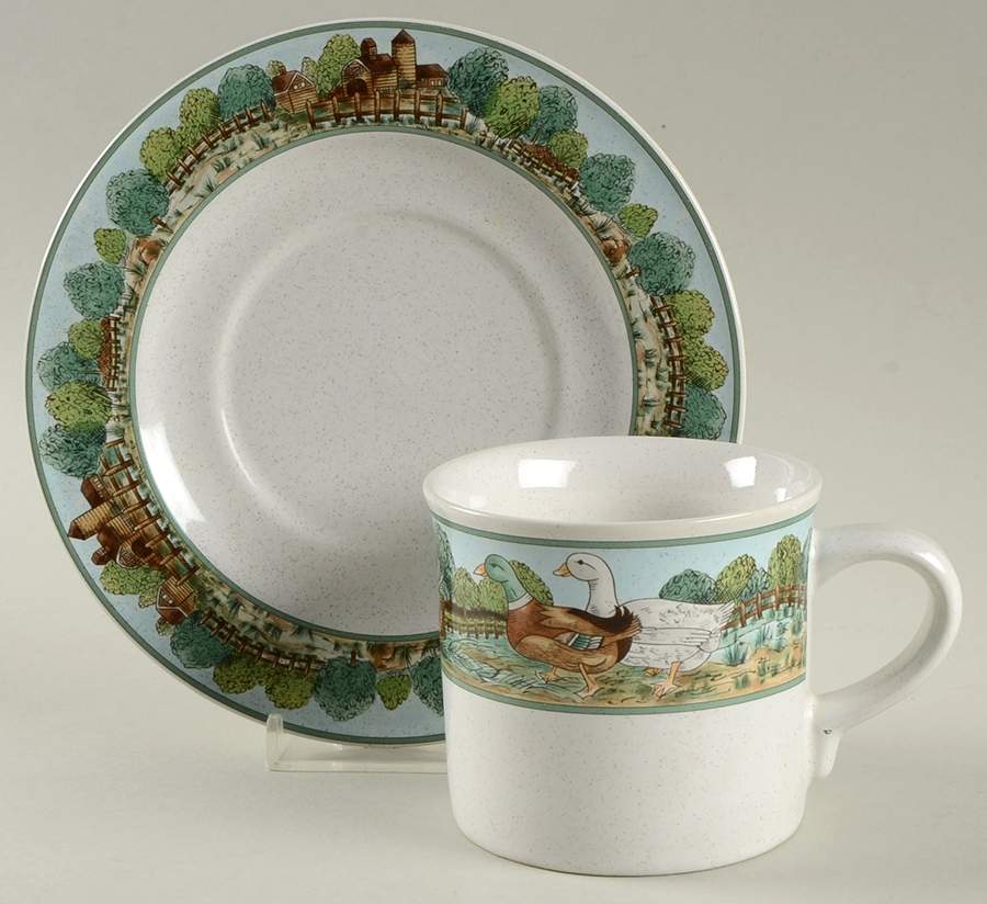 Country Inn Flat Cup & Saucer Set by Studio Nova-1