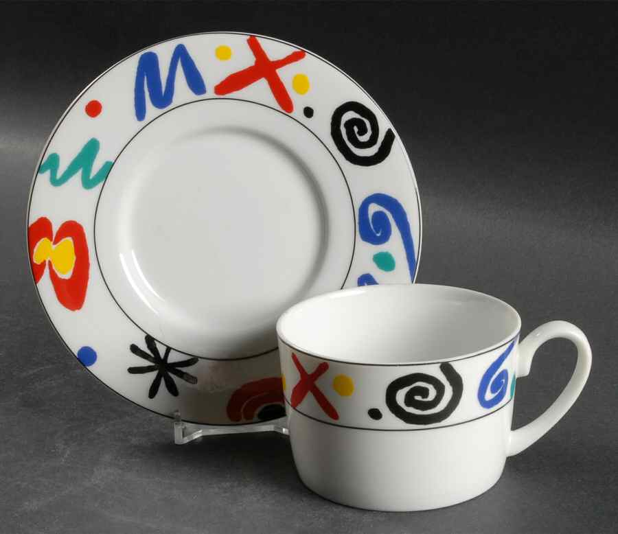Color Mural Flat Cup & Saucer Set by Studio Nova-1