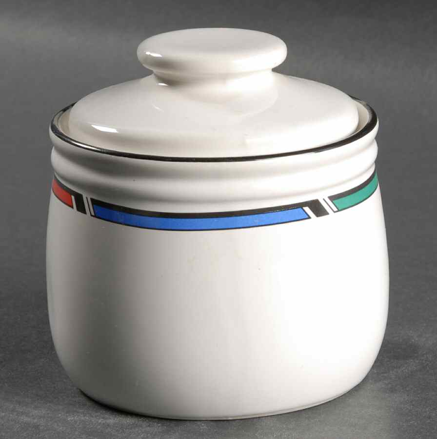Color Rings Sugar Bowl & Lid by Studio Nova-1