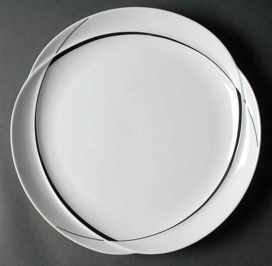 Cortina Black 12" Chop Plate (Round Platter) by Studio Nova-1