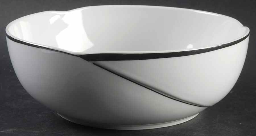 Cortina Black 8" Round Vegetable Bowl by Studio Nova-1