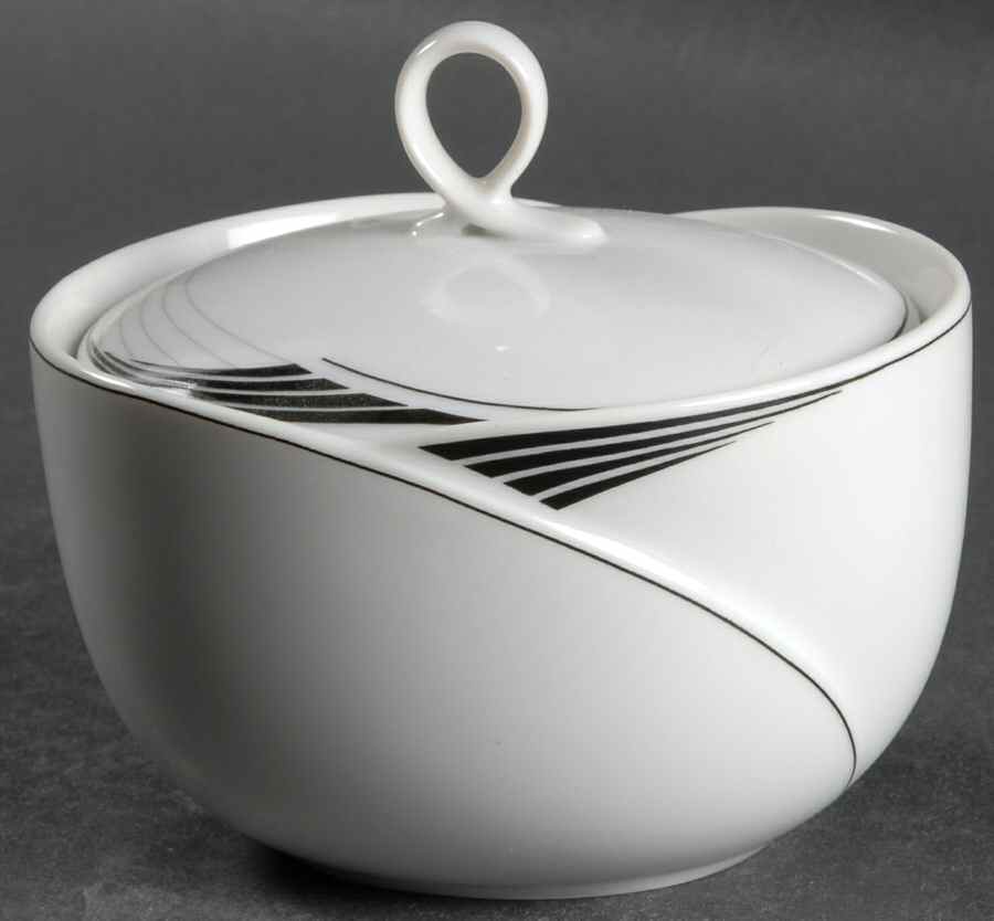 Cortina Swirl Black Sugar Bowl & Lid by Studio Nova-1