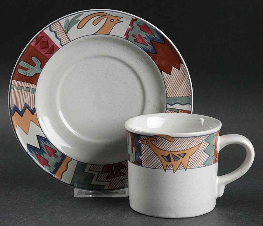 Deer Run Flat Cup & Saucer Set by Studio Nova-1