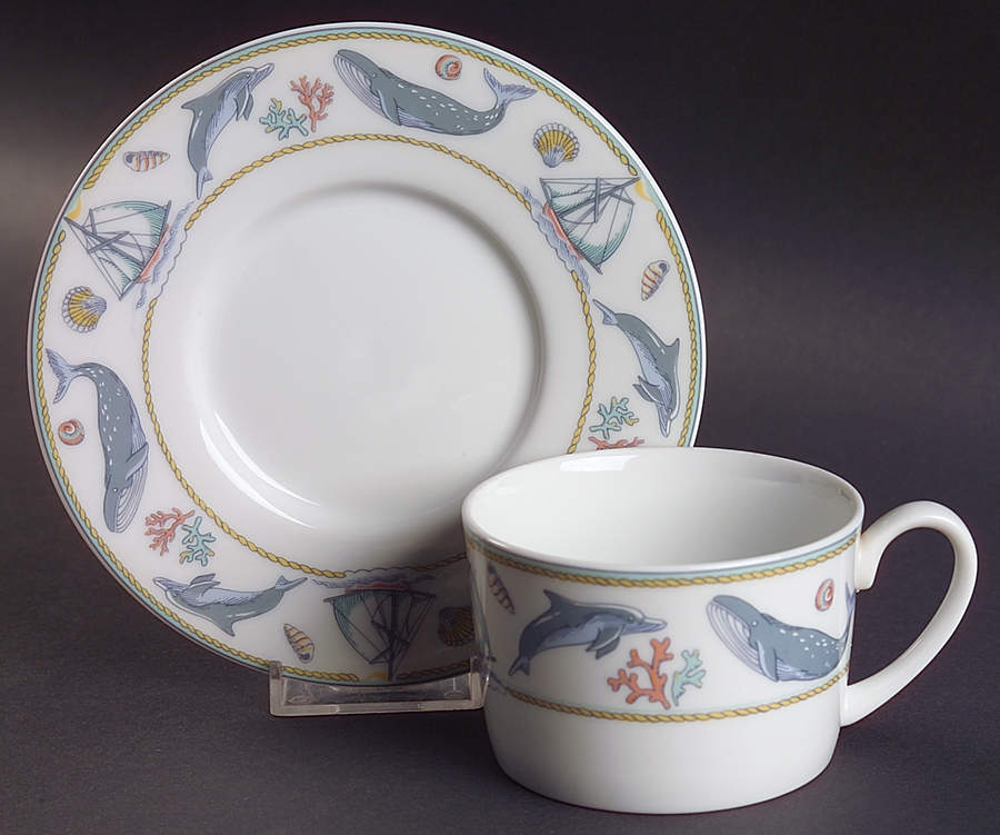Deep Sea Flat Cup & Saucer Set by Studio Nova-1