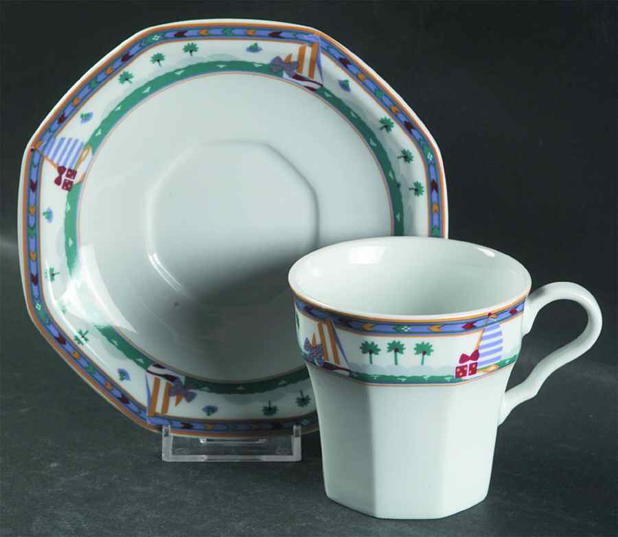 Emerald Coast Flat Cup & Saucer Set by Studio Nova-1