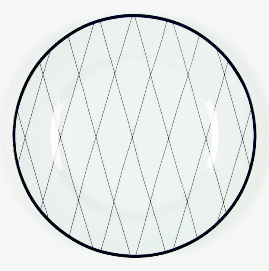 Fashion Grid Black Dinner Plate by Studio Nova-1
