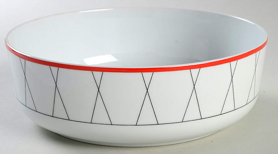Fashion Grid Red 9" Round Vegetable Bowl by Studio Nova-1