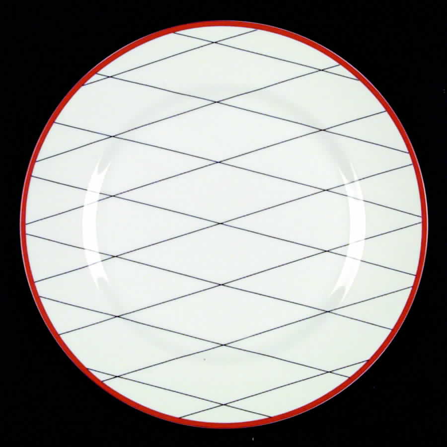Fashion Grid Red Dinner Plate by Studio Nova-1