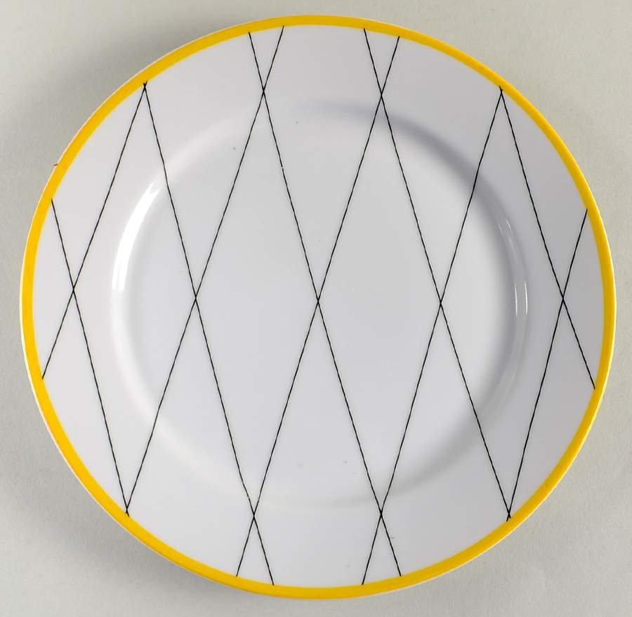 Fashion Grid Yellow Salad Plate by Studio Nova-1