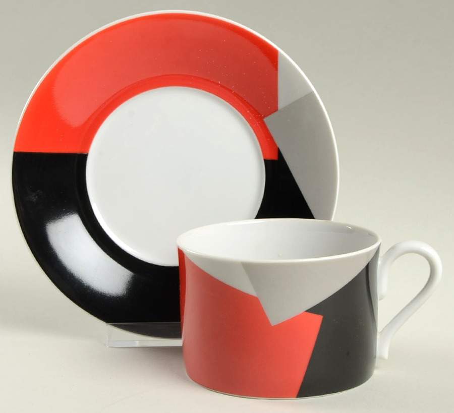 Fashion Red Flat Cup & Saucer Set by Studio Nova-1