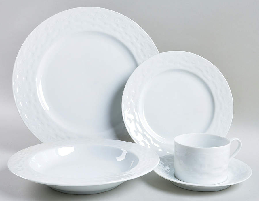 French Basket White 5 Piece Place Setting by Studio Nova-1