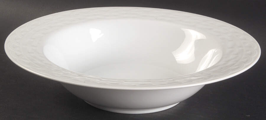 French Basket White 10" Round Vegetable Bowl by Studio Nova-1