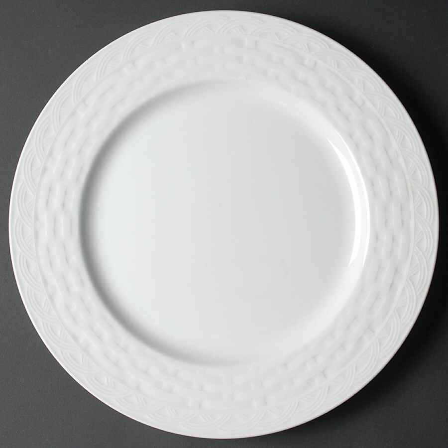 French Basket White 12" Chop Plate (Round Platter) by Studio Nova-1
