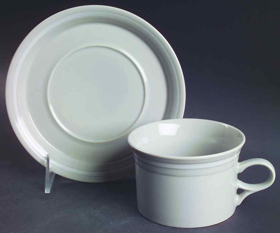 Frost Line Flat Cup & Saucer Set by Studio Nova-1