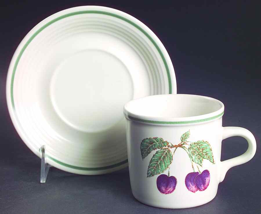 Fruit Medley Flat Cup & Saucer Set by Studio Nova-1
