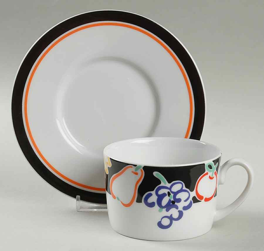 Fruit Punch Flat Cup & Saucer Set by Studio Nova-1