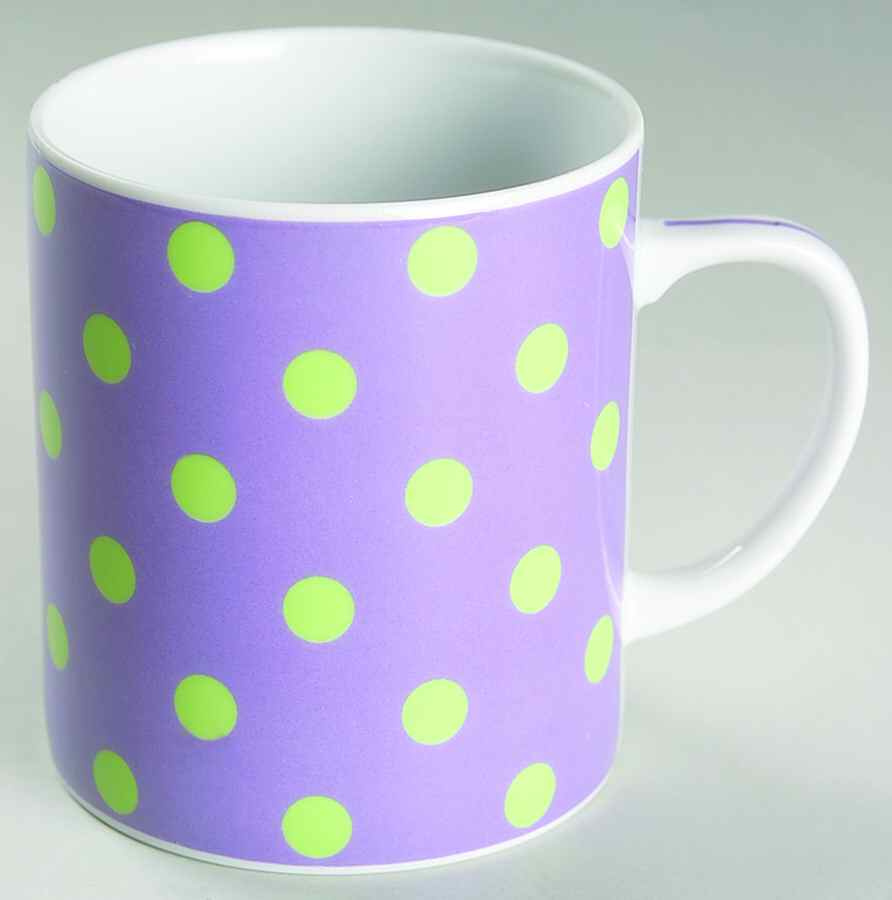 Harlequin Dot Green Lilac Mug by Studio Nova-1