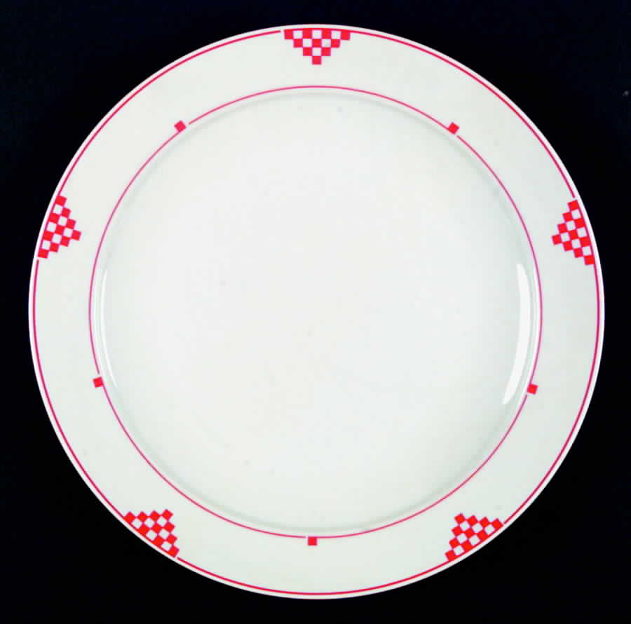 Herald Square Red Dinner Plate by Studio Nova-1