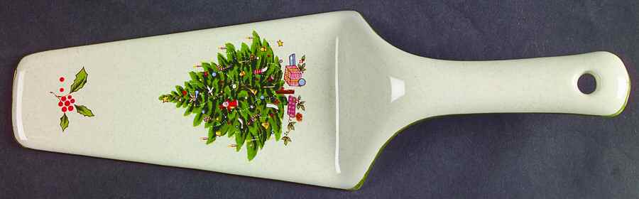 Holiday Season Solid Ceramic Pie/Cake Server by Studio Nova-1