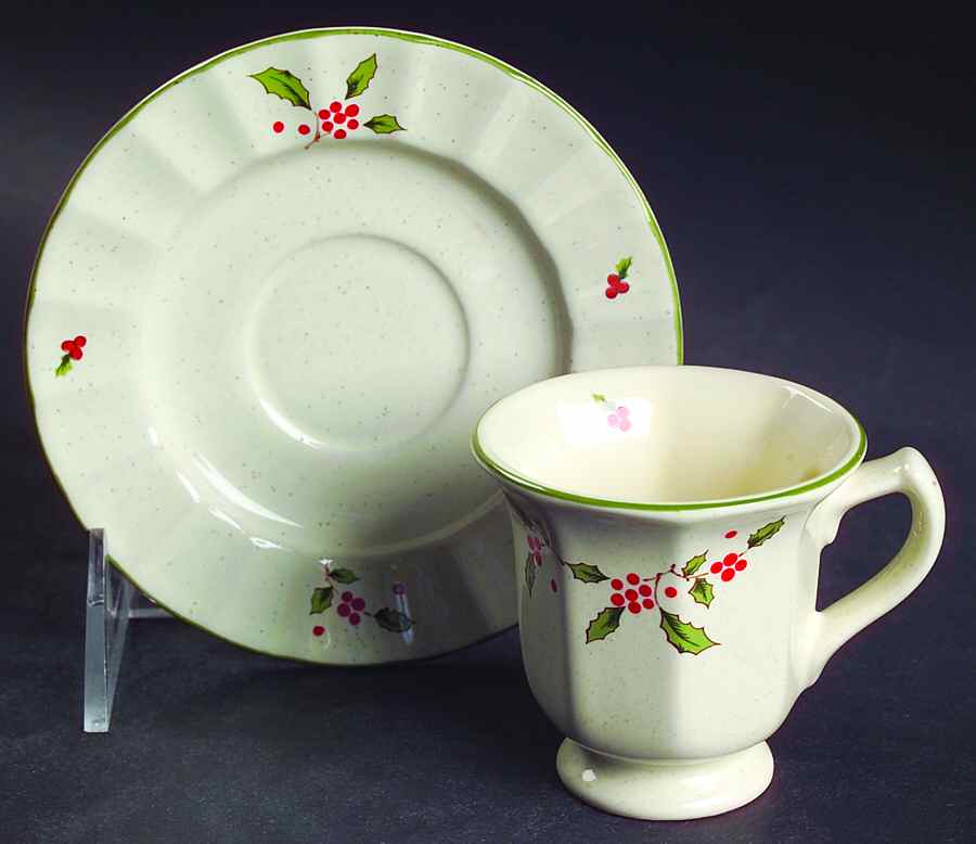 Holiday Season Footed Demitasse Cup & Saucer Set by Studio Nova-1