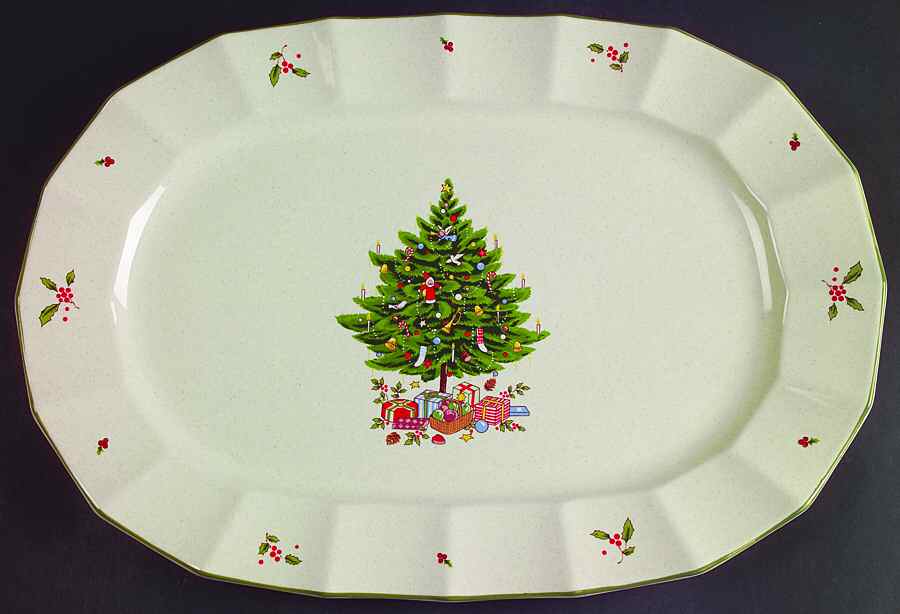 Holiday Season 15" Oval Serving Platter by Studio Nova-1