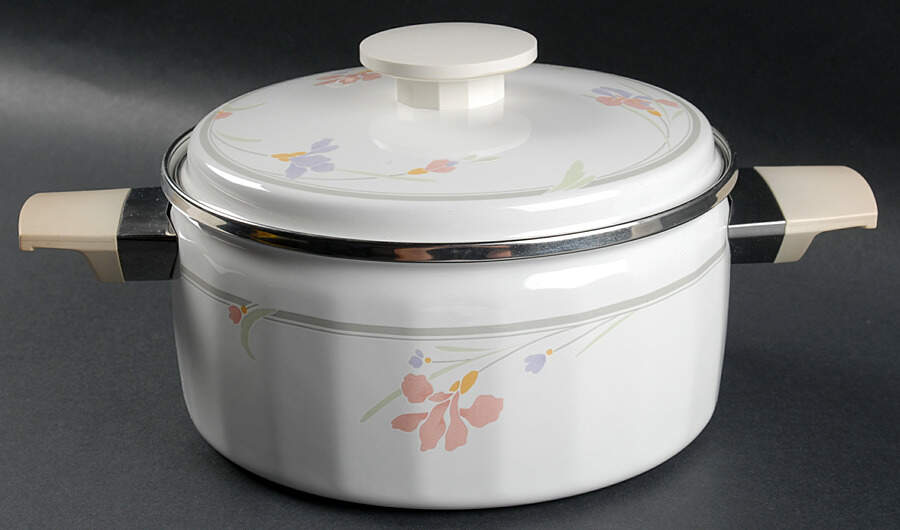 Iris Mist 2.5 Quart Metal Round Covered Casserole by Studio Nova-1