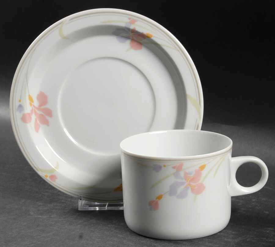 Iris Mist Flat Cup & Saucer Set by Studio Nova-1