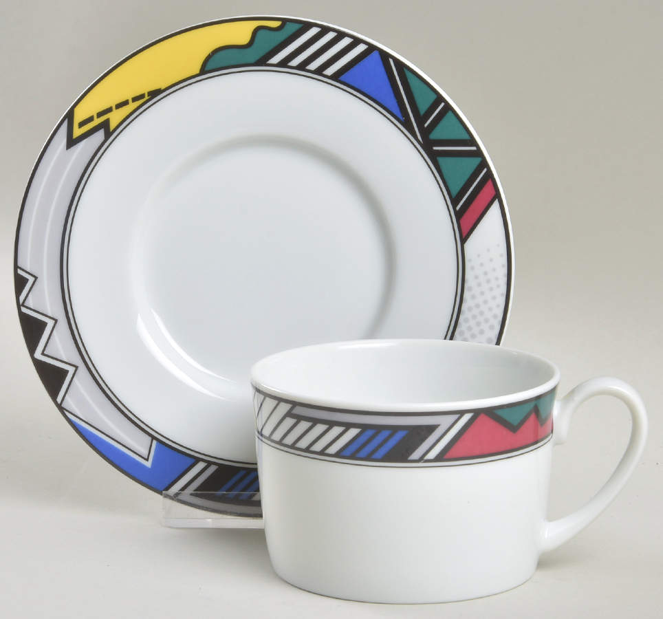 Jai Alai Flat Cup & Saucer Set by Studio Nova-1