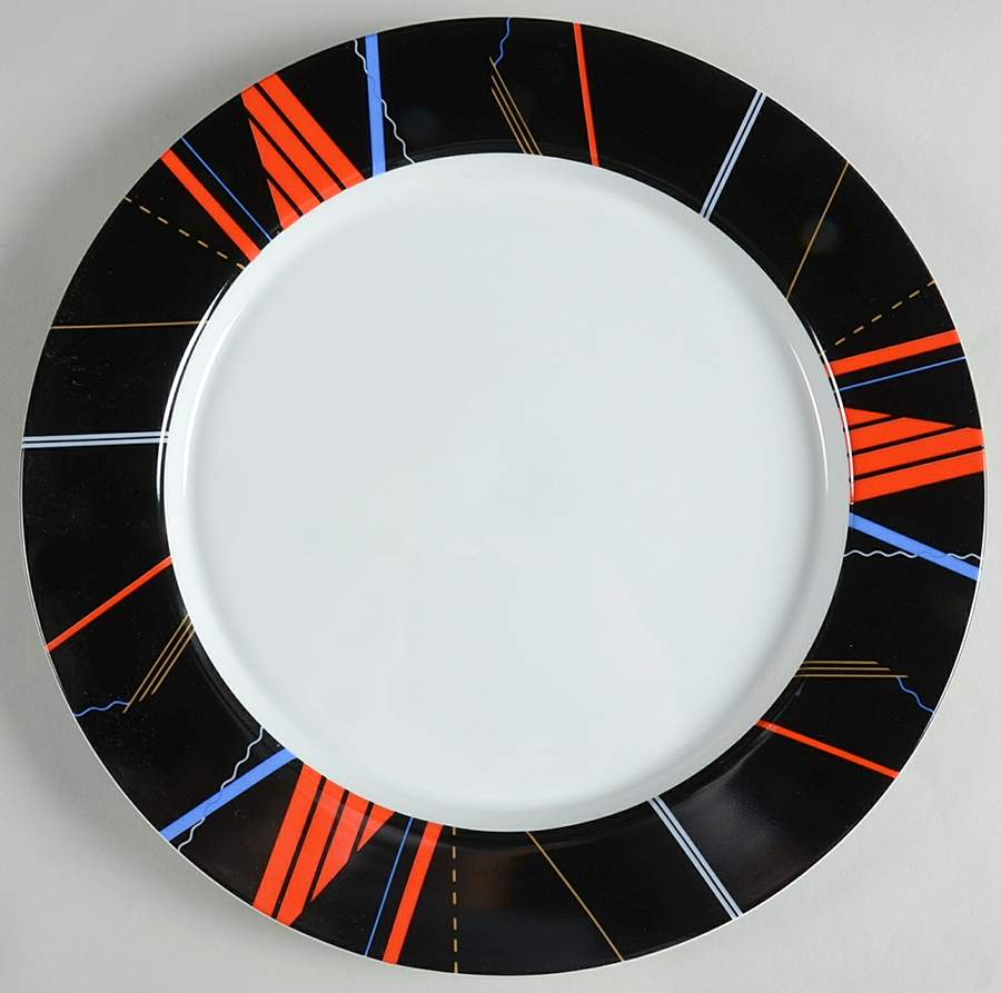 Jazz Black 12" Chop Plate (Round Platter) by Studio Nova-1