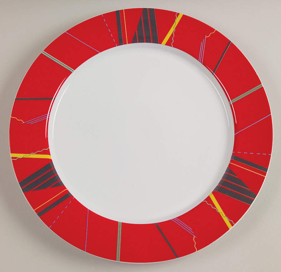 Jazz Red 12" Chop Plate (Round Platter) by Studio Nova-1