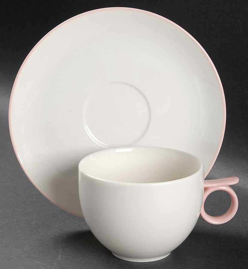 Jazz Pink Flat Cup & Saucer Set by Studio Nova-1