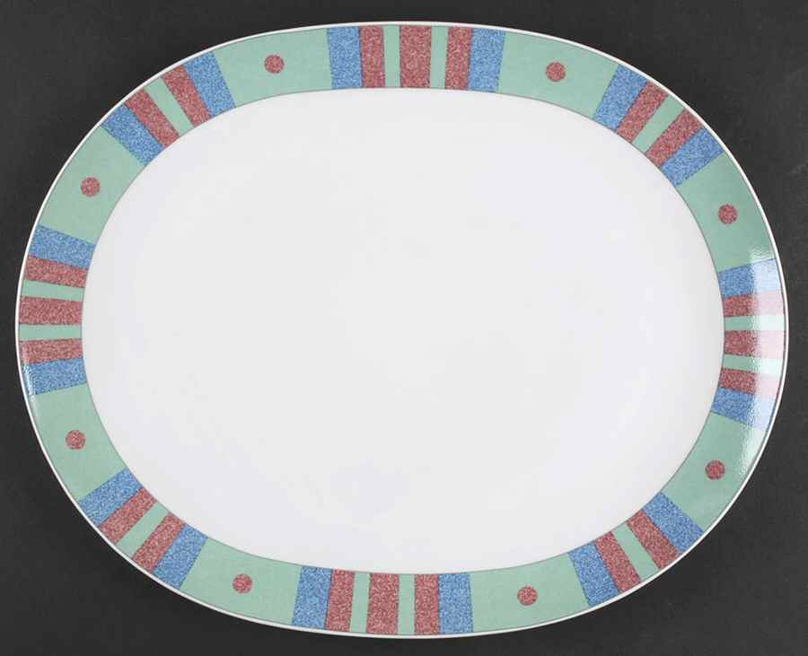 Kaleidoscope 14" Oval Serving Platter by Studio Nova-1