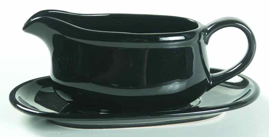 Lacquer Black Gravy Boat & Underplate by Studio Nova-1