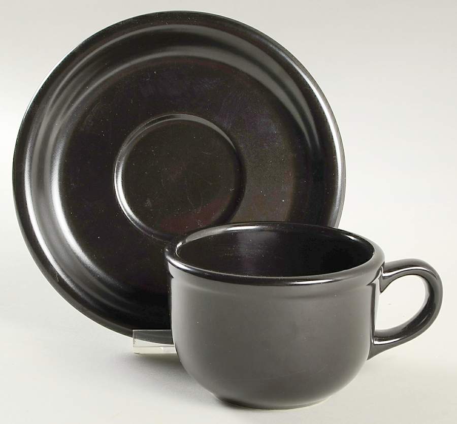 Midnight Flat Cup & Saucer Set by Studio Nova-1