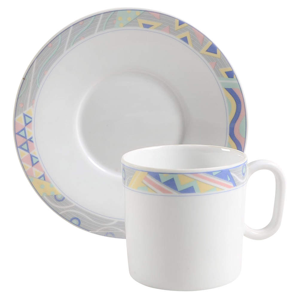 New Wave Flat Cup & Saucer Set by Studio Nova-1