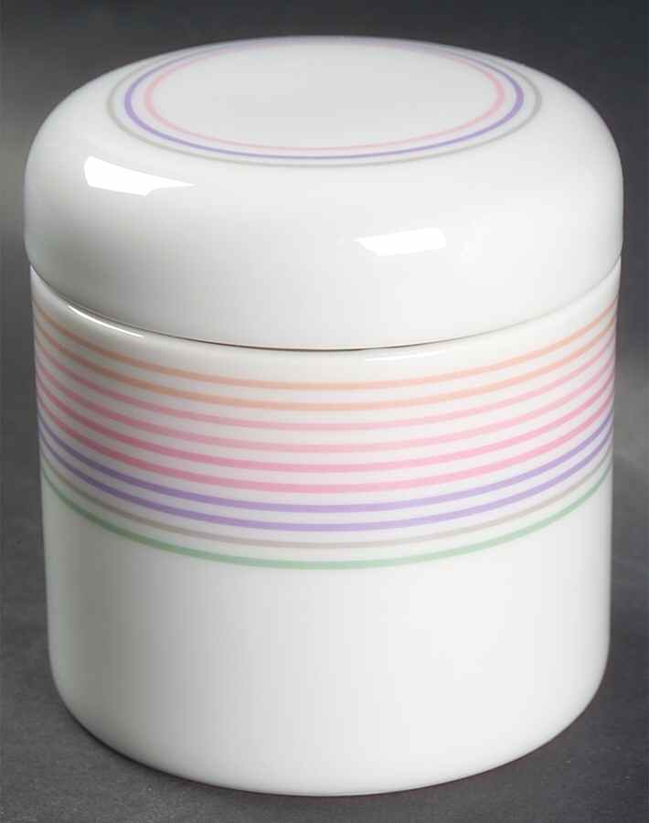 Pastel Stripes Sugar Bowl & Lid by Studio Nova-1
