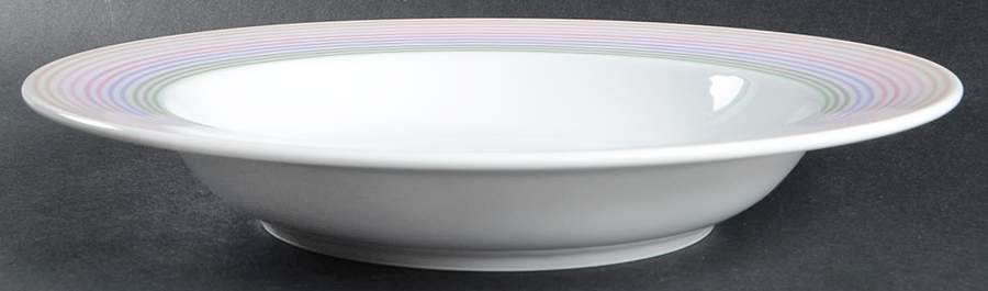 Pastel Stripes Large Rim Soup Bowl by Studio Nova-1