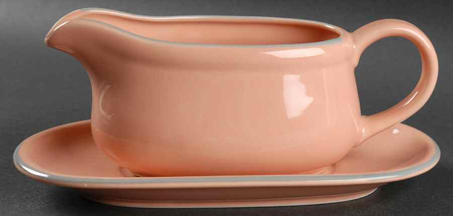 Peach Parfait Gravy Boat & Underplate by Studio Nova-1
