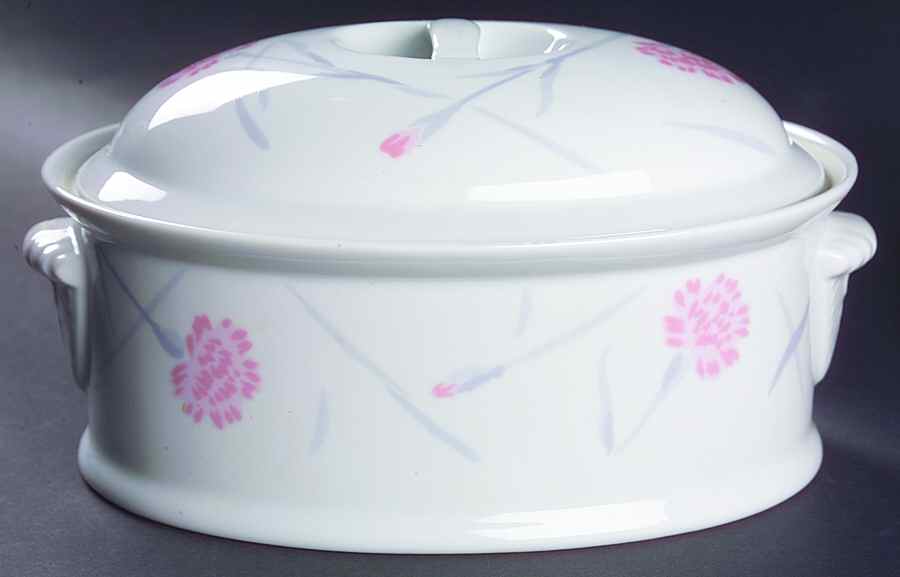 Pink Carnations 2 Quart Oval Covered Casserole by Studio Nova-1