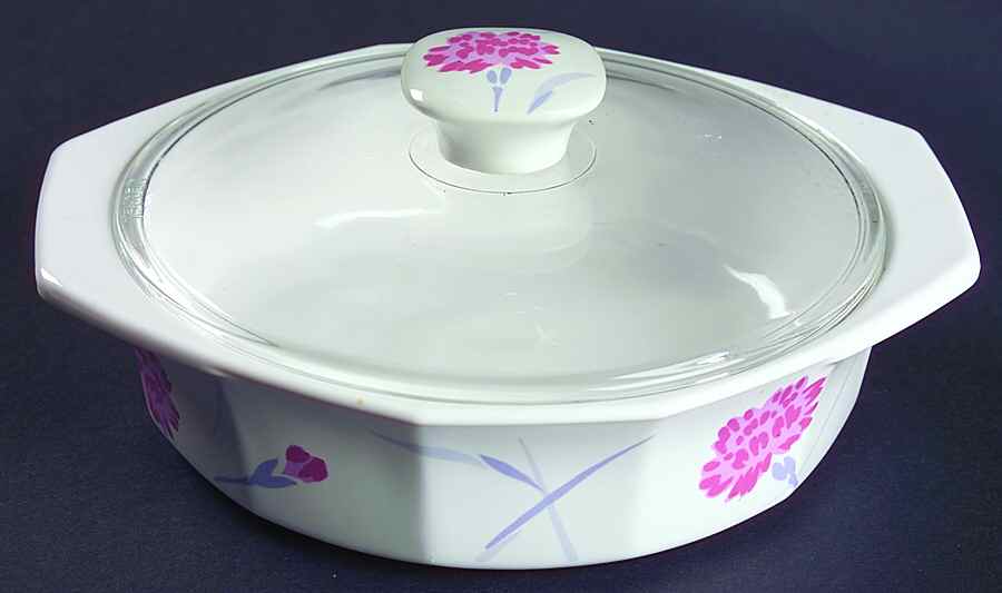 Pink Carnations 1 Pt Round Covered Casserole by Studio Nova-1