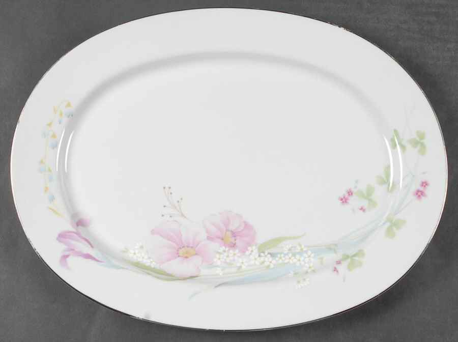 Pink Vista 14" Oval Serving Platter by Studio Nova-1