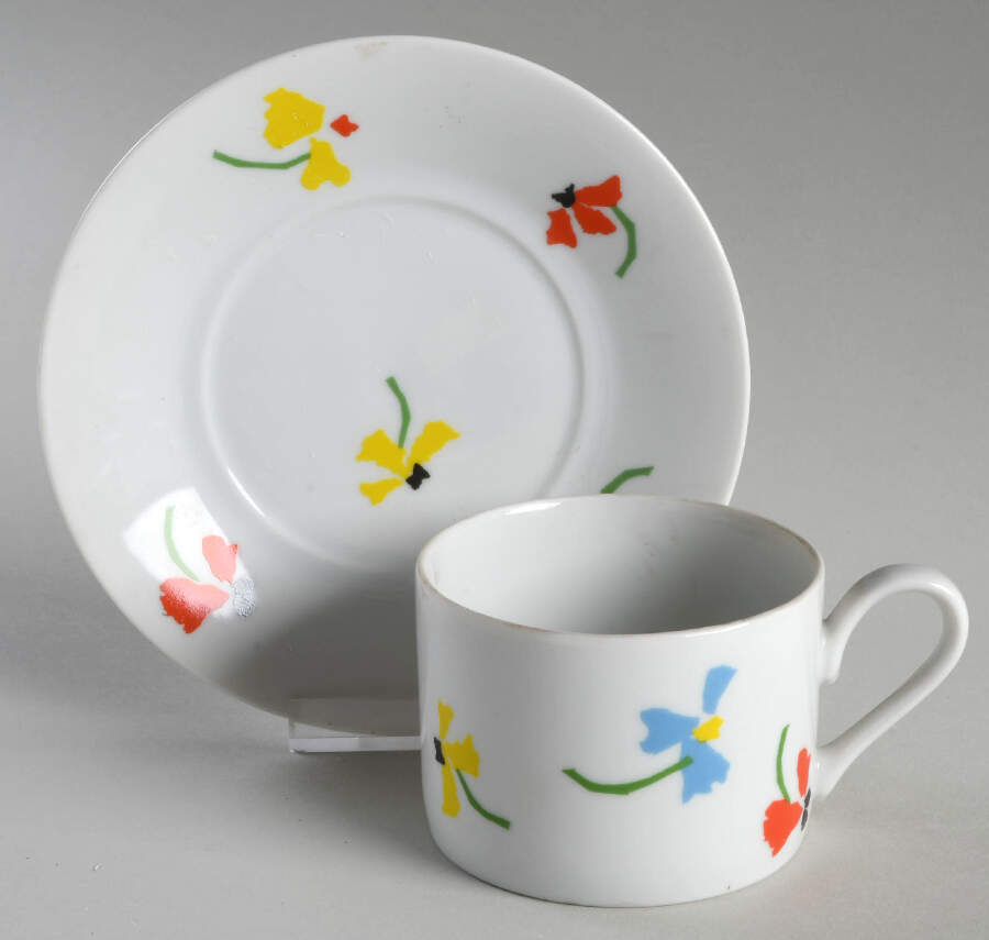 Primary Petals Flat Cup & Saucer Set by Studio Nova-1