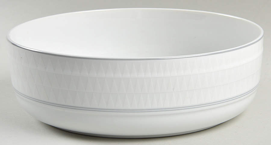 Pyramid White 9" Round Vegetable Bowl by Studio Nova-1