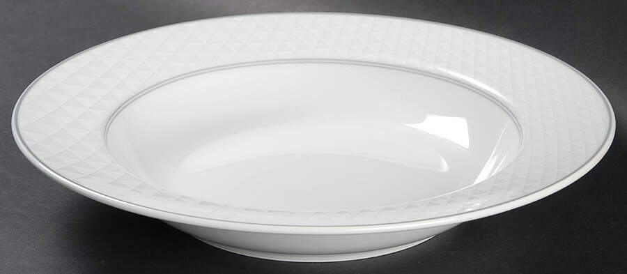 Pyramid White Large Rim Soup Bowl by Studio Nova-1