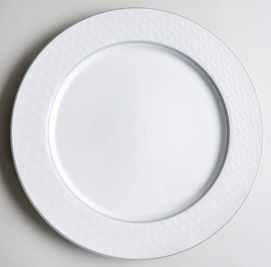 Pyramid White 12" Chop Plate (Round Platter) by Studio Nova-1