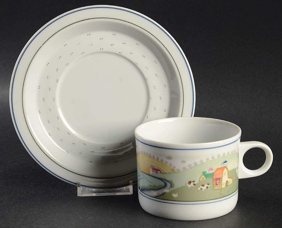 Rolling Hills Flat Cup & Saucer Set by Studio Nova-1